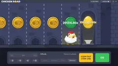Мініатюра: Chicken Road на комп’ютері: курка перед золотим яйцем на фініші